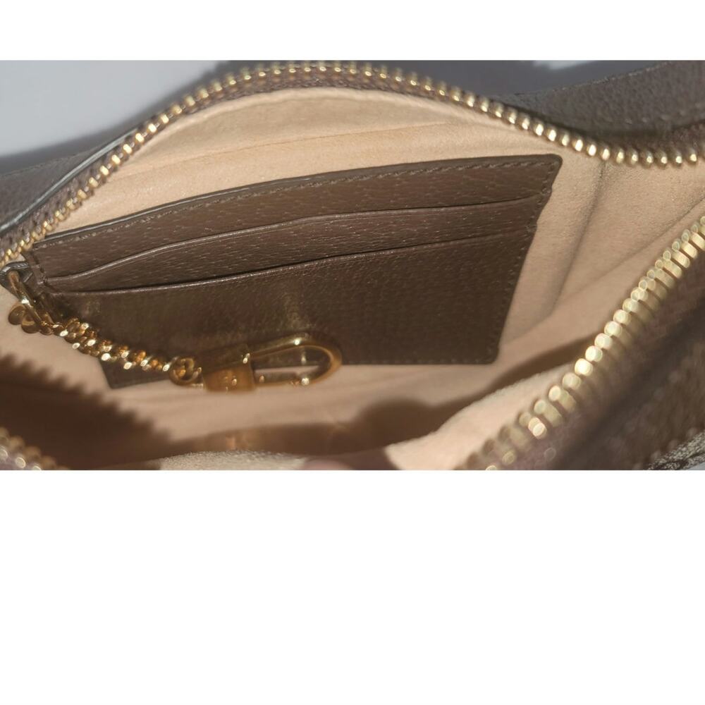 Gucci Ophidia Mini Bag Signature Beige GG Canvas Brown Leather Green & Red Web - Picture 4 of 11